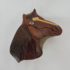 Wooden Horse Head Jewelry Organizer